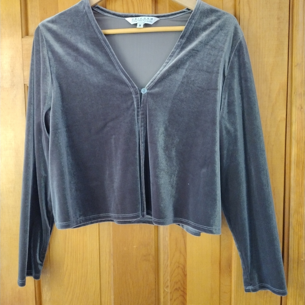 Fairy Whimsigoth‎ velvet silver cardigan Y2K